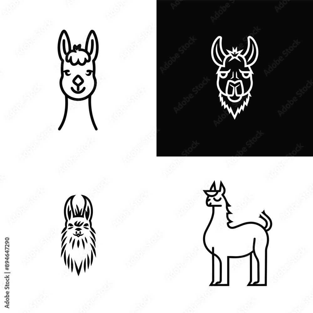 Fototapeta premium Llama logo design vector illustration