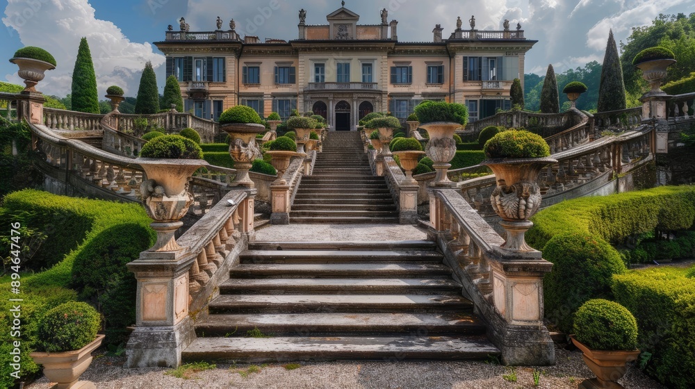 A grand estate with a Baroque architectural style A grand estate with a Baroque architectural style