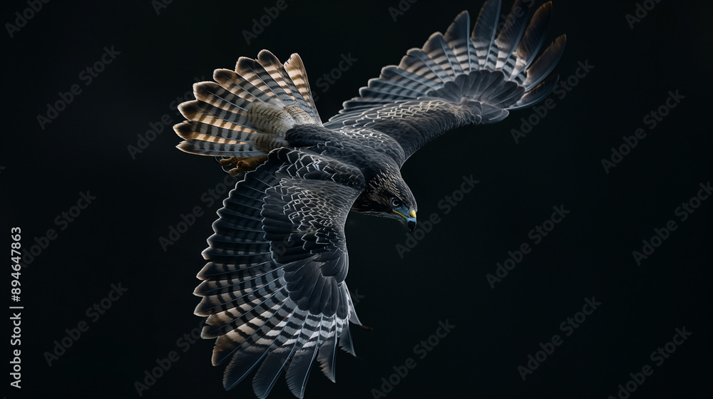 Fototapeta premium A flying hawk in the wild
