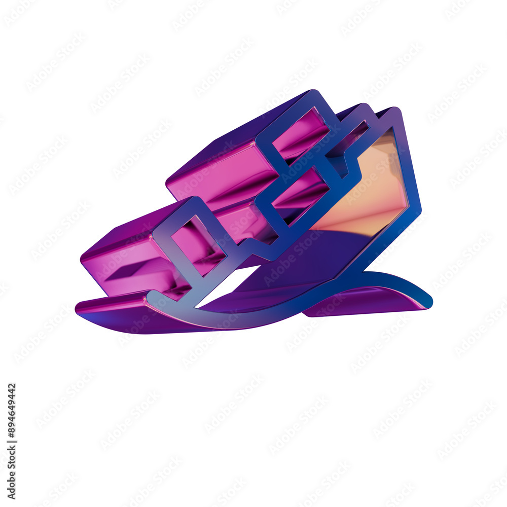 Obraz na plátně 3D Neon Retro Icon Blue Economic Crisis barges symbol