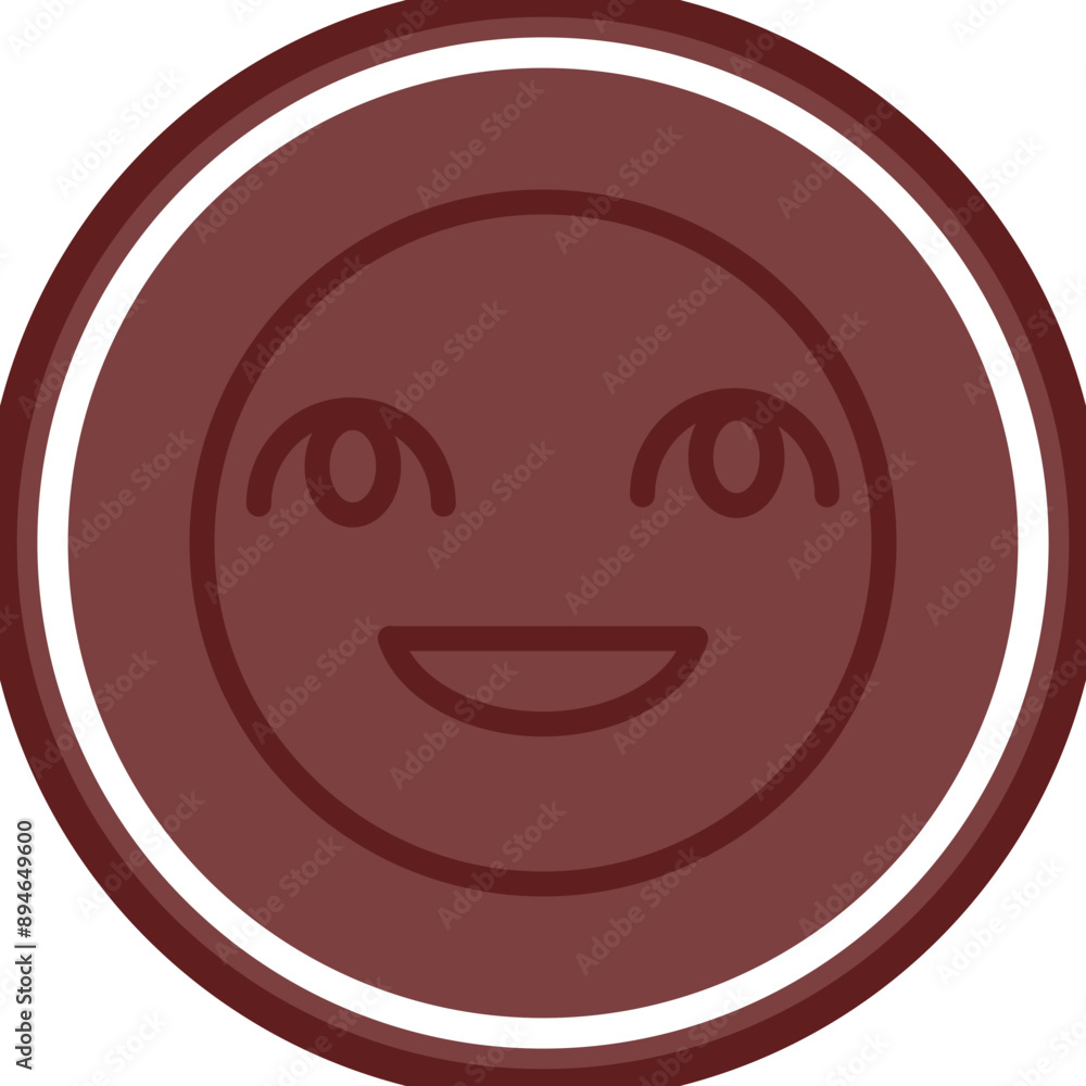 Fototapeta premium emoji Baby Smile Vector Line Double Circle Maroon