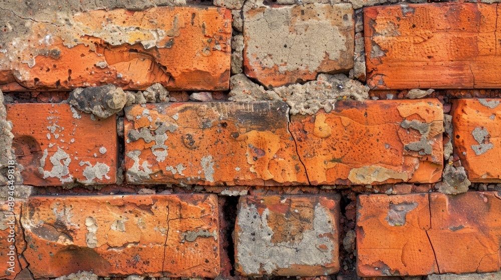 Close up of rough red brick wall Texture and background in macro photography Close up of rough red brick wall Texture and background in macro photography