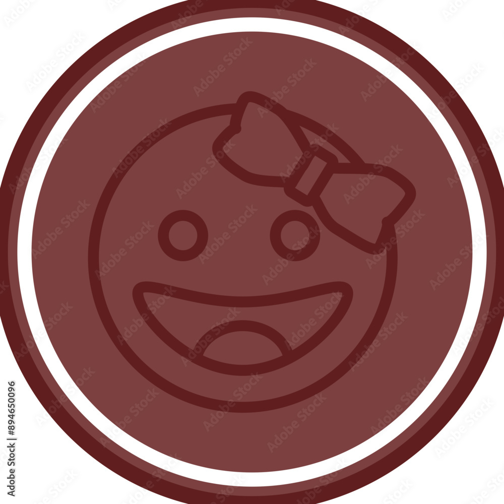 emoji bow Girl Vector Line Double Circle Maroon emoji bow Girl Vector Line Double Circle Maroon