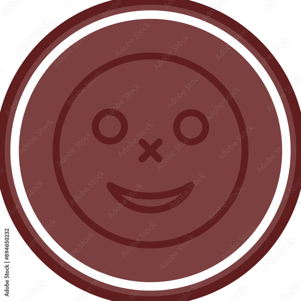 Fototapeta premium emoji smile Vector Line Double Circle Maroon