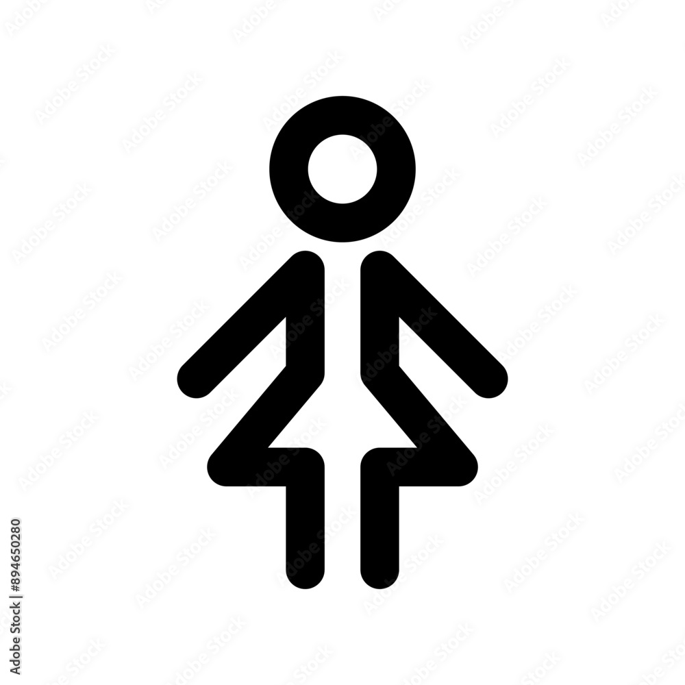 Female symbol icon in thin line style. Vector illustration graphic design Female symbol icon in thin line style. Vector illustration graphic design
