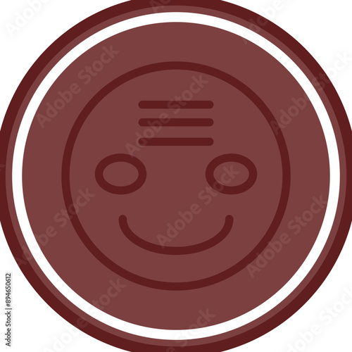 emoji pundat Vector Line Double Circle Maroon