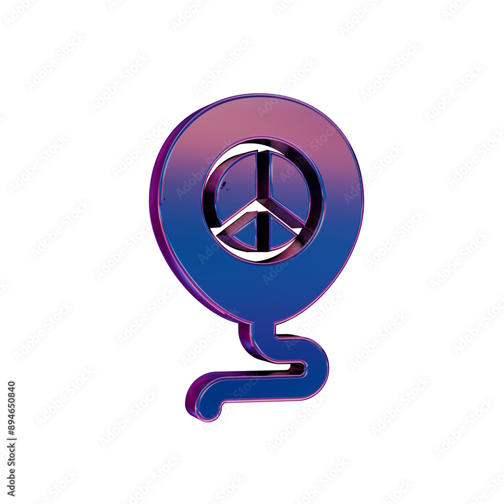 Peace balloon Symbol Icon in Neon Gradient 3d Peace balloon Symbol Icon in Neon Gradient 3d