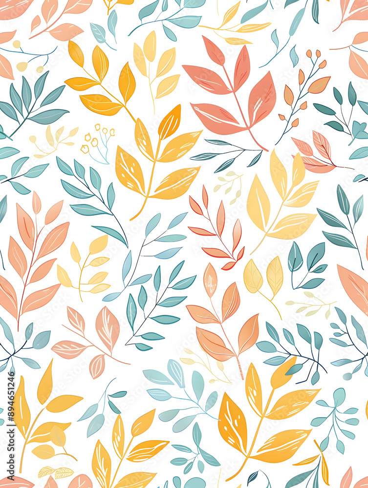 2D flower and leaf cards in various styles 2D flower and leaf cards in various styles