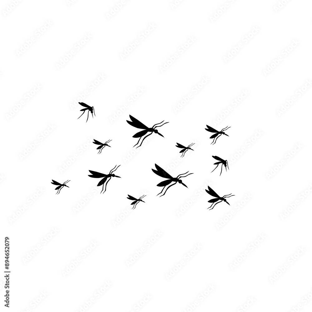 Fototapeta premium group flying mosquitoes