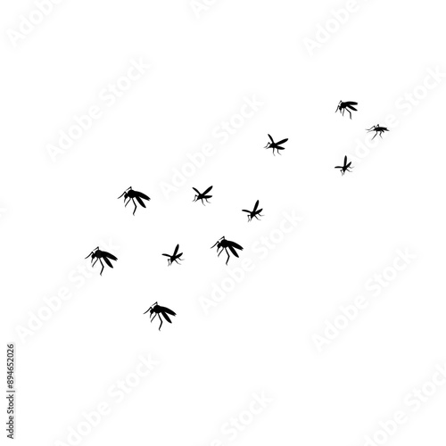 group flying mosquitoes
