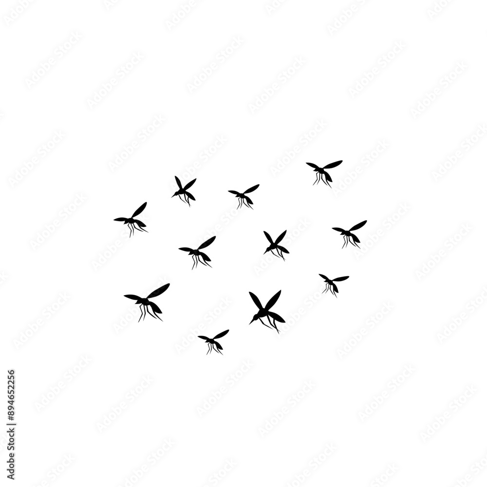 Fototapeta premium group flying mosquitoes