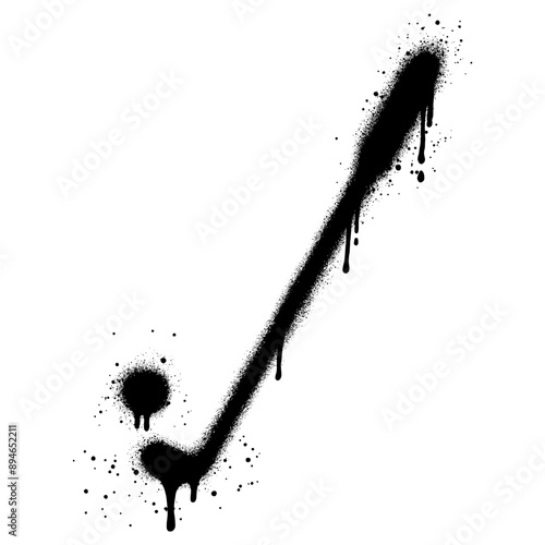 Graffiti Spray Painted golf stick icon isolated on white background.