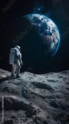 astronaut at the moon