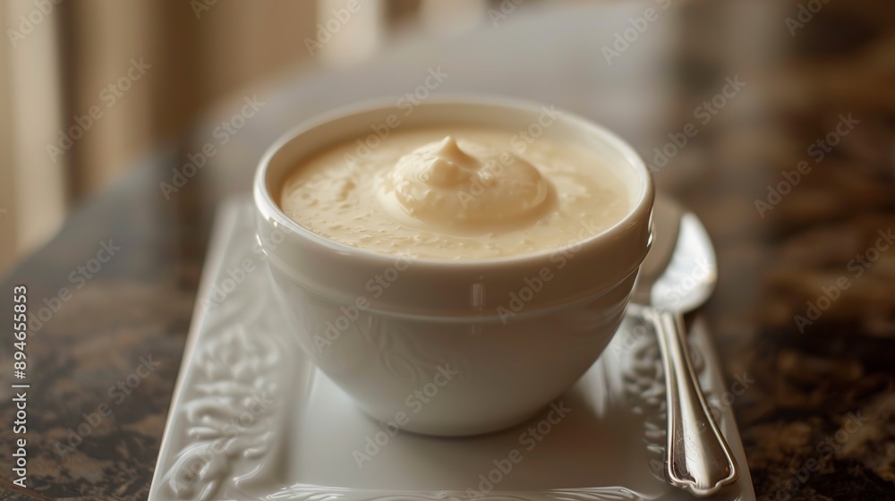 Toufa (Tofu Pudding), a traditional Asian dessert made from soft tofu, typically served with sweet syrup or toppings. Toufa (Tofu Pudding), a traditional Asian dessert made from soft tofu, typically served with sweet syrup or toppings.