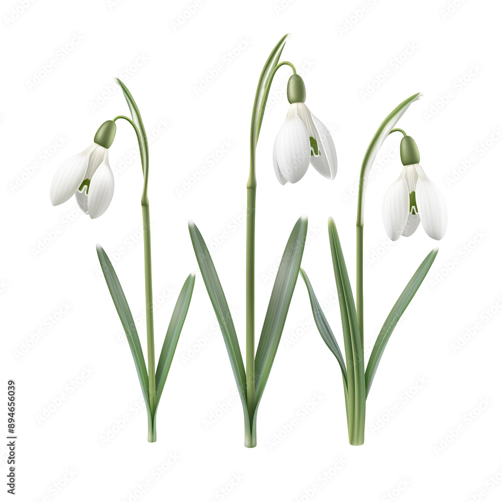 Beautiful snowdrop flowers blooming in spring, symbolizing hope and renewal with delicate petals and green stems. Beautiful snowdrop flowers blooming in spring, symbolizing hope and renewal with delicate petals and green stems.