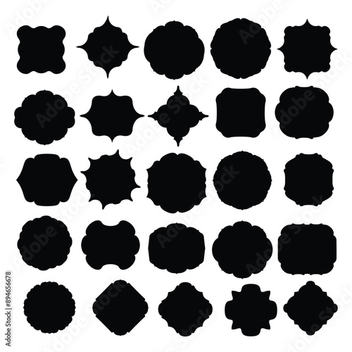 Black retro vintage sticker label. Vintage frames and labels vector set. Label frames. Old frame shape collections. Decorative label and retro shape vector