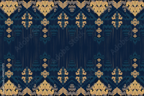 Ornate gold floral damask vector pattern for vintage wallpaper decor.