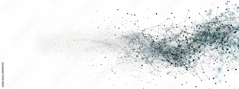Vibrant visualization, network of market trends and AI-driven insights converge, guiding strategic decisions in a dynamic business landscape. Sparse, white background., copy space. Vibrant visualization, network of market trends and AI-driven insights converge, guiding strategic decisions in a dynamic business landscape. Sparse, white background., copy space.