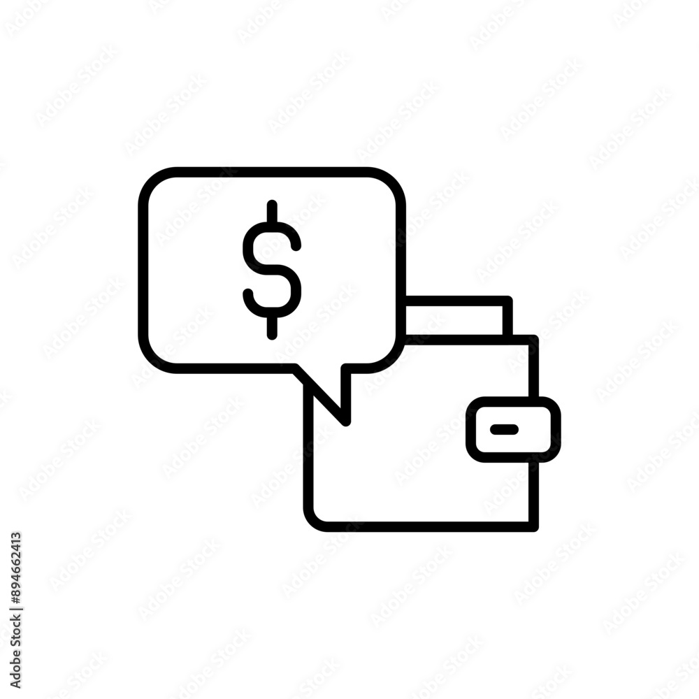 Budget wallet outline icons, minimalist vector illustration ,simple transparent graphic element .Isolated on white background Budget wallet outline icons, minimalist vector illustration ,simple transparent graphic element .Isolated on white background