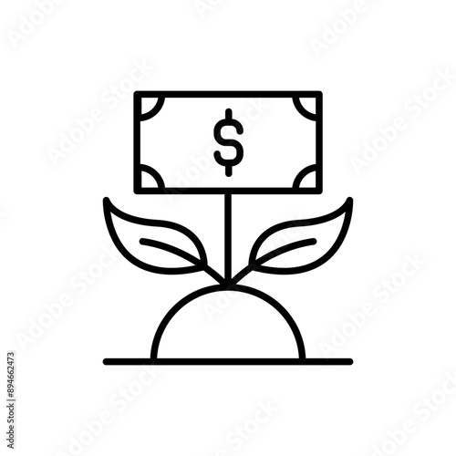 Budget investment outline icons, minimalist vector illustration ,simple transparent graphic element .Isolated on white background