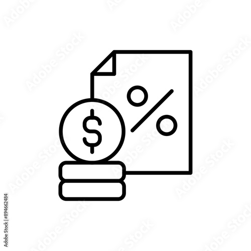 Budget loan outline icons, minimalist vector illustration ,simple transparent graphic element .Isolated on white background