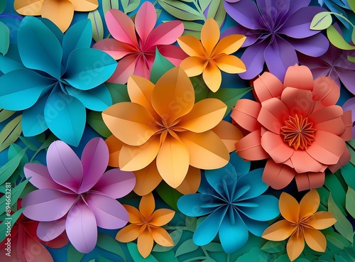 colorful paper flowers