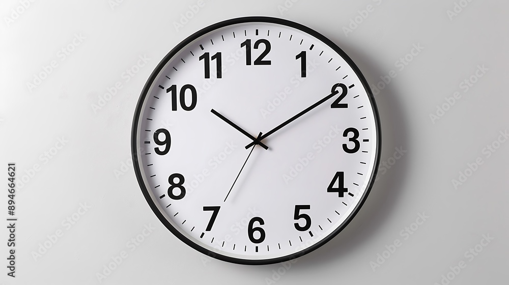 Minimalist wall clock with large, clean numbers and simple design Minimalist wall clock with large, clean numbers and simple design