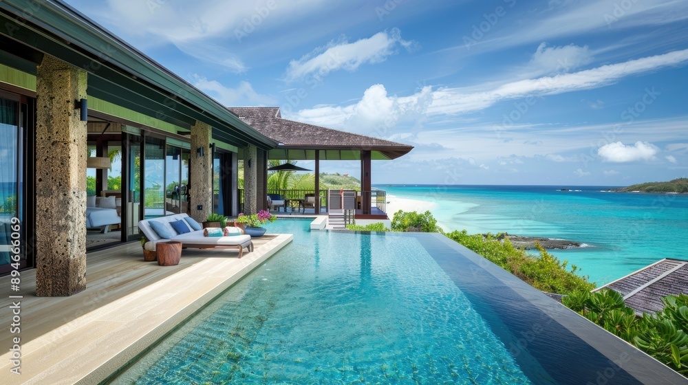 Fototapeta premium A luxurious island bungalow with a modern design
