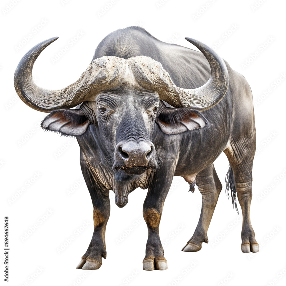 Naklejka premium African buffalo isolated on transparent background
