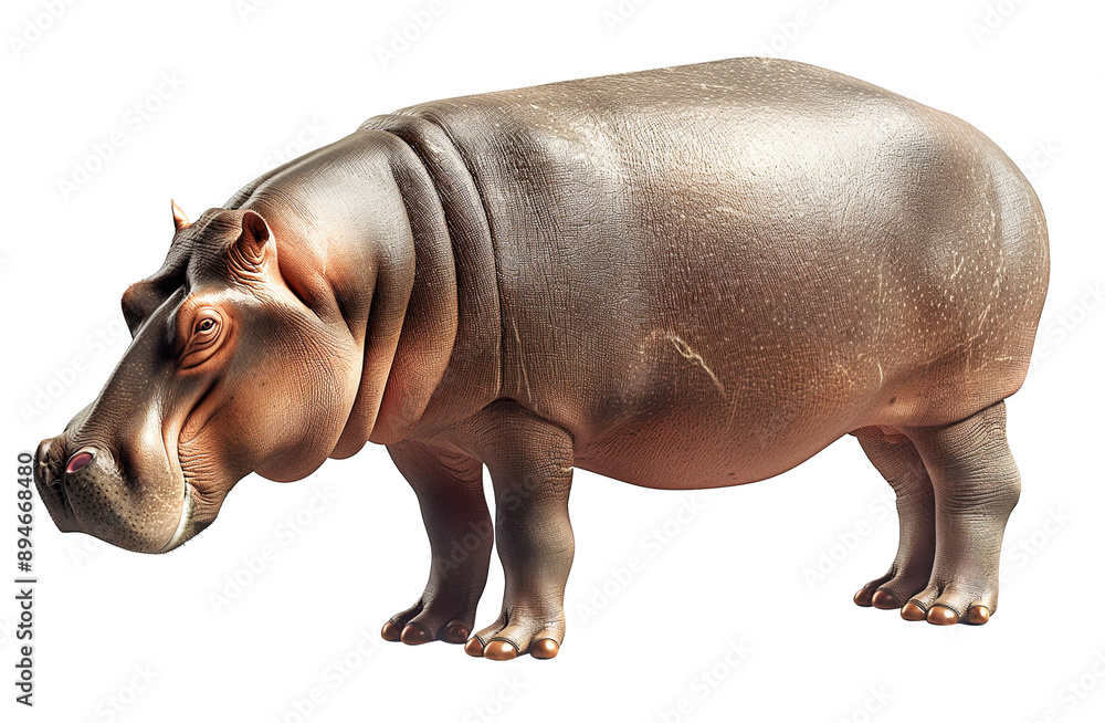 Fototapeta premium hippopotamus side view isolate is on transparent background