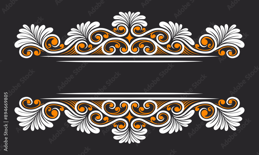 Ornament floral design element for frame, border, and wedding with vintage style Ornament floral design element for frame, border, and wedding with vintage style