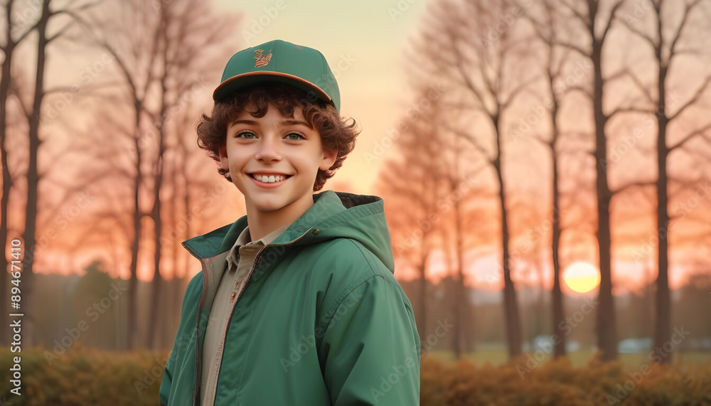 A Portrait of a Smiling Boy with Brown Curls A Portrait of a Smiling Boy with Brown Curls