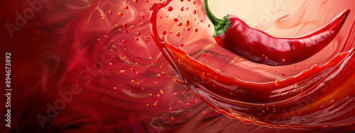 Red chili pepper splash