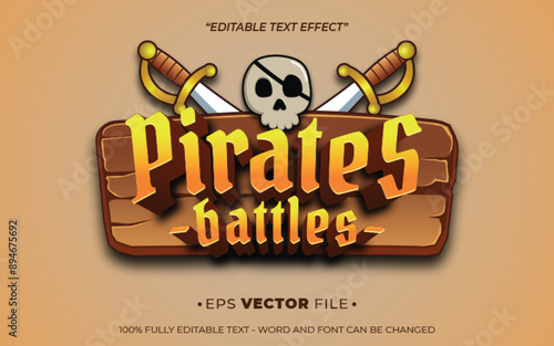 pirates batle game 3d text effect modern and playful