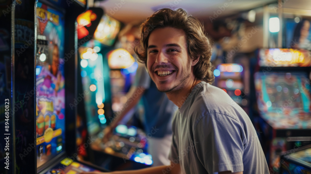 Fototapeta premium Nostalgia Nirvana: Lost in the Standup Arcade