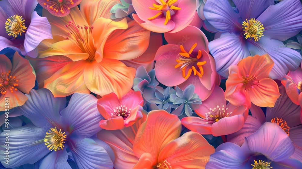 Detailed macro floral background in spring and summer colors. Detailed macro floral background in spring and summer colors.