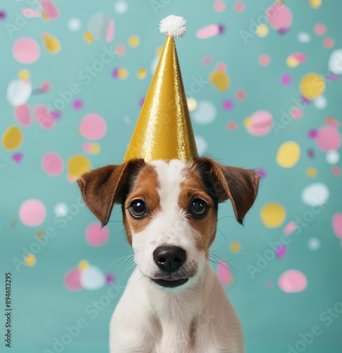 Dog Wearing Party Hat
