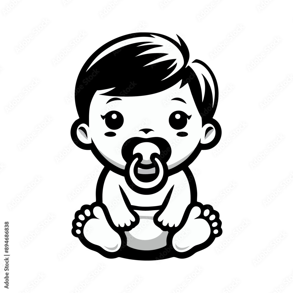 Obraz premium baby cute logo icon design illustration
