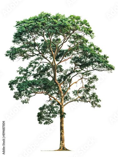 Teak albero verde, cut out. su sfondo trasparente.	