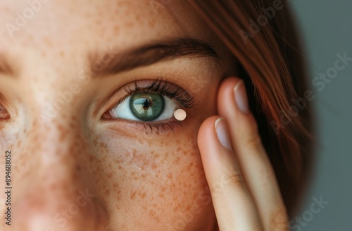 Close-Up of Woman's Eye With Freckles