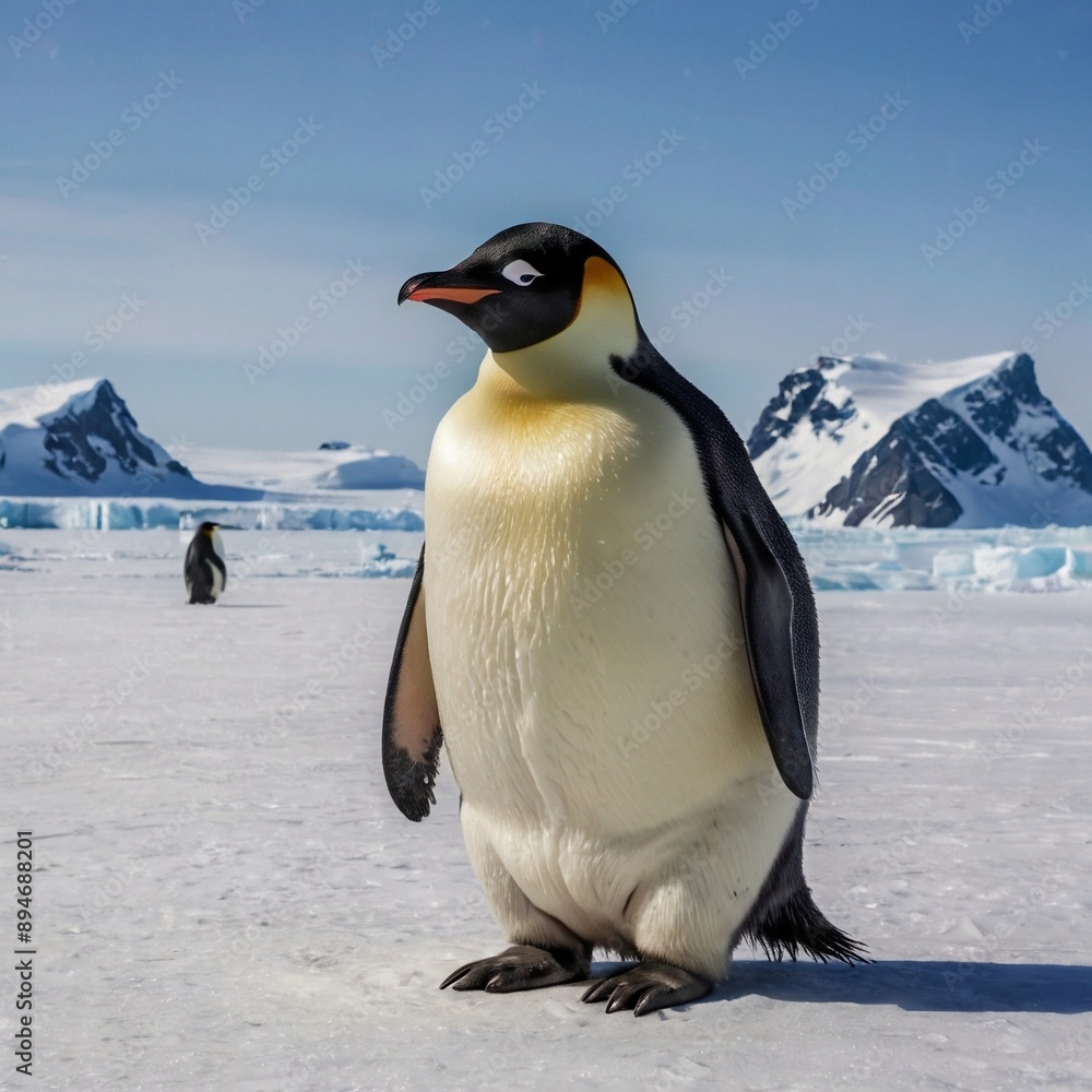 Obraz premium Ice emperor south pole Cold Winter Arctic beach Penguin Seabird