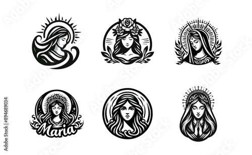 Maria logo icon design illustration