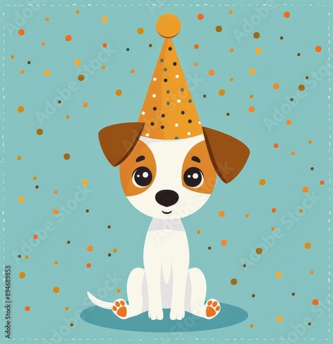 Dog Wearing Party Hat