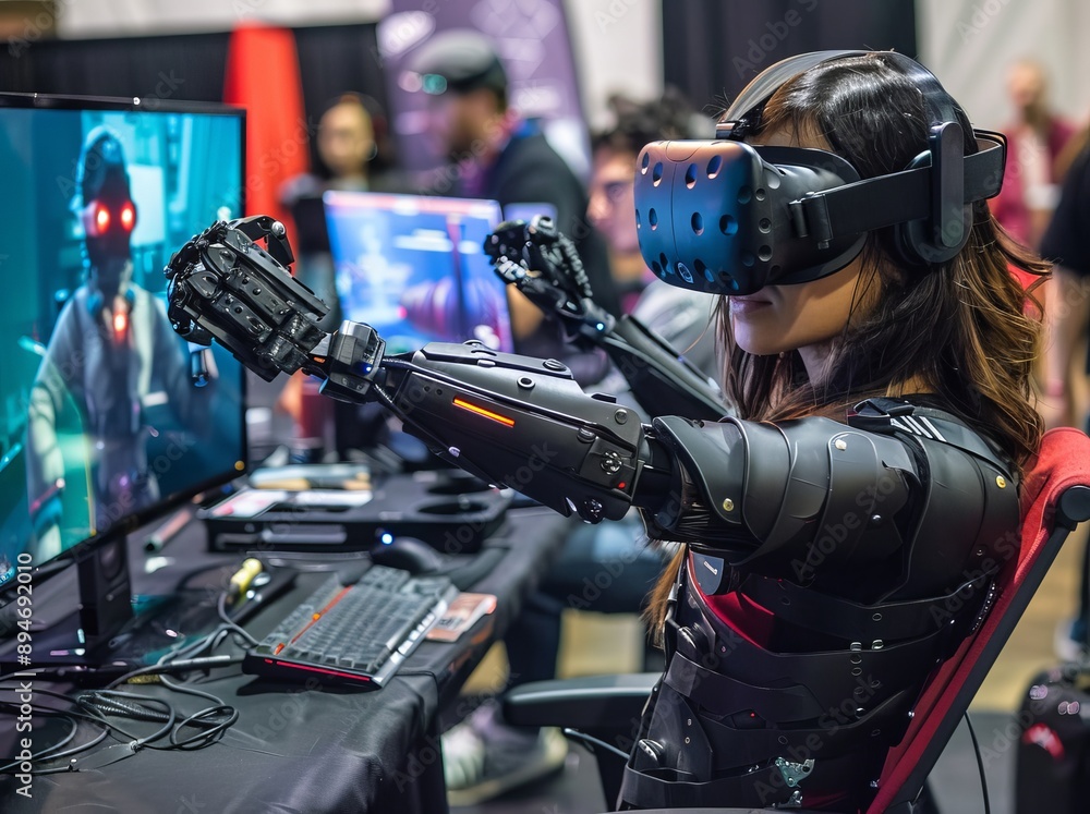 Rehabilitation stand with virtual reality device Rehabilitation stand with virtual reality device