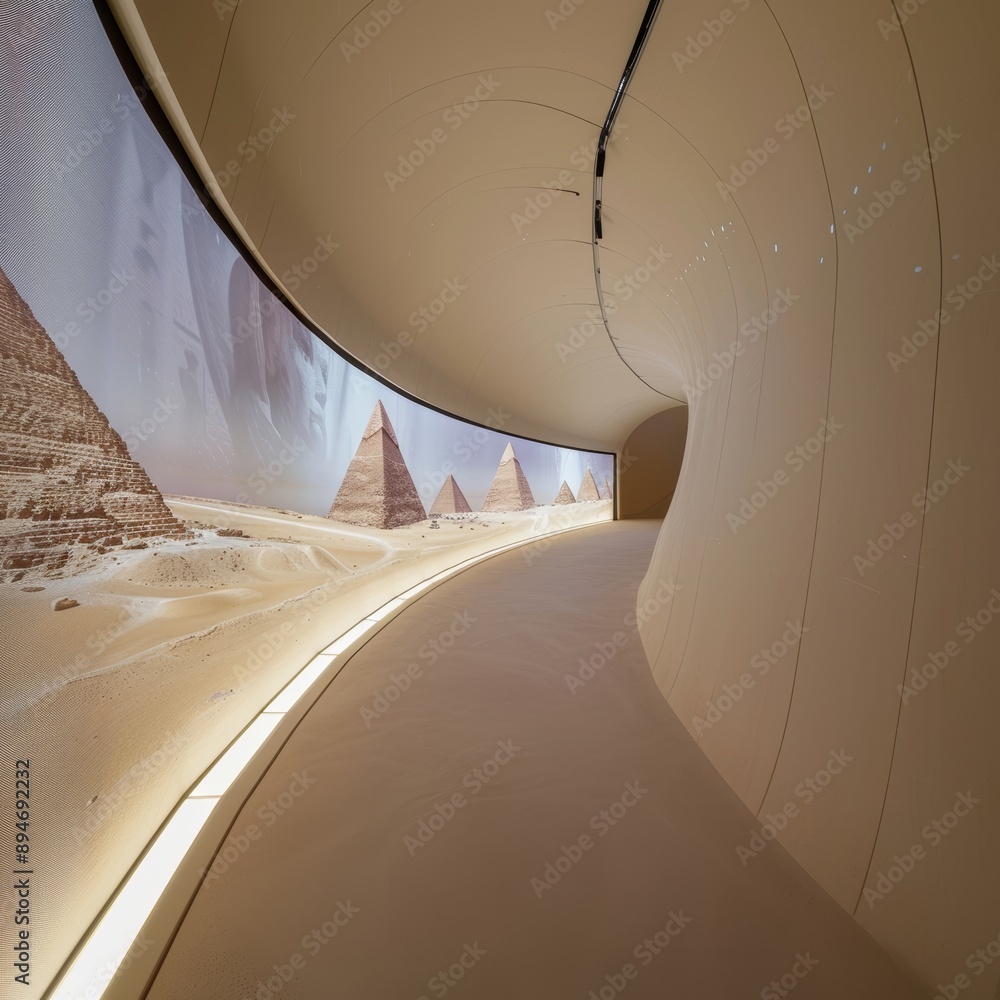 Obraz premium VR art gallery exhibiting digital artworks