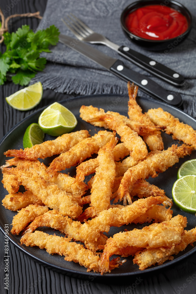 deep fried panko breaded shrimp on a plate deep fried panko breaded shrimp on a plate