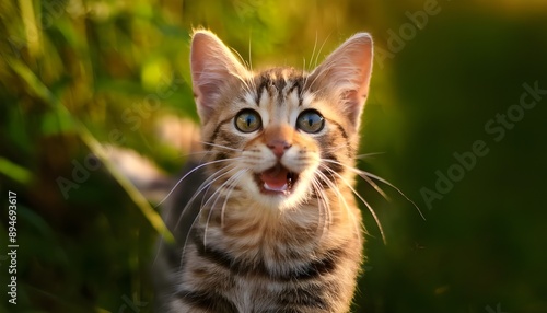 Wallpaper Mural Portrait happy cute playful funny cat animal wildlife  Torontodigital.ca