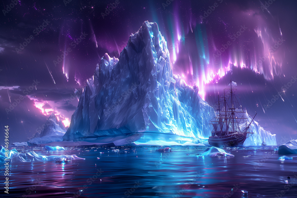 Ethereal Majesty: Aurora's Dance over the Mystic Iceberg | Generative AI Ethereal Majesty: Aurora's Dance over the Mystic Iceberg | Generative AI