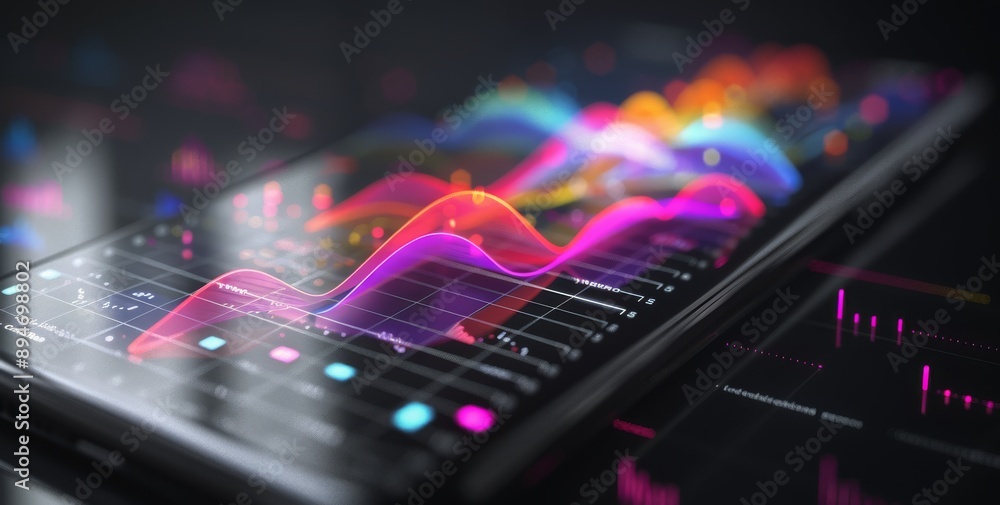 Obraz premium Smartphone Displaying Data Graph