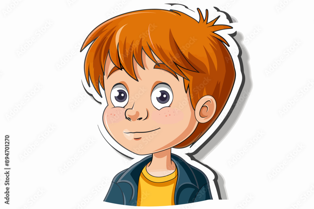 Smiling Boy Cartoon Illustration Smiling Boy Cartoon Illustration